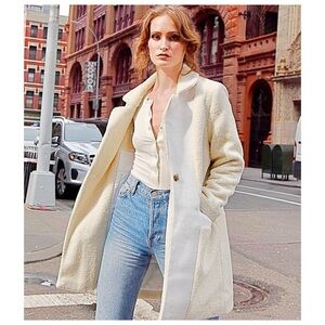 Flash SALE Type Alpha Coat Textured Faux Shearling Coat Cream Color Size XS